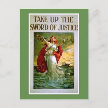 Take Up The Sword Of Justice Postcard by PrimeVintage at Zazzle