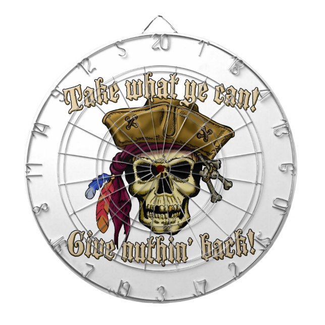 Take What Ye Can... Dartboard With Darts (Front)