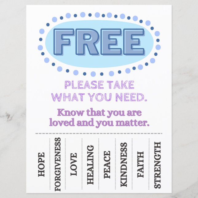 Take What You Need Flier (Blue) (Front)