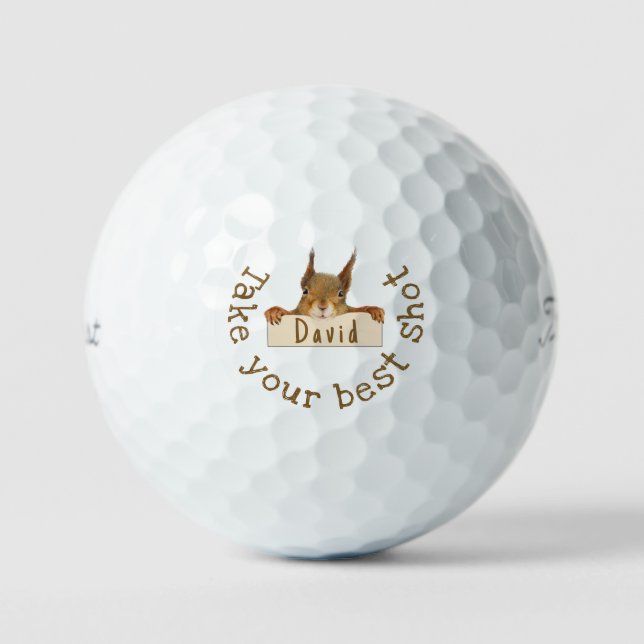 Take Your Best Shot Custom Funny Squirrel Golf Balls (Front)