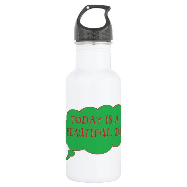 Take Your Beverage With You in Style in a White Stainless Steel Water Bottle (Front)