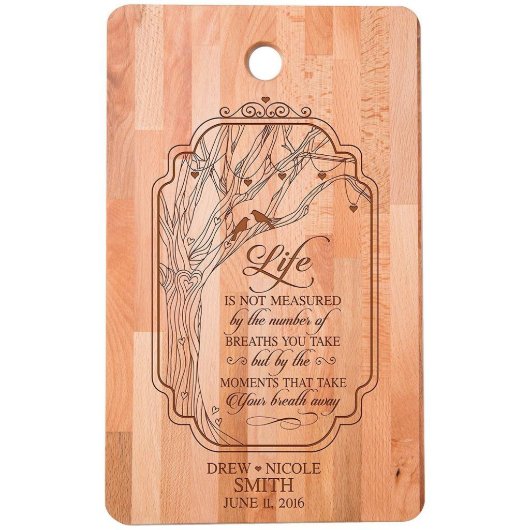 Take Your Breath Away Bamboo Cutting Board (Front)