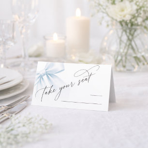 Take Your Seat   Elegant Modern Bow Table Number Place Card