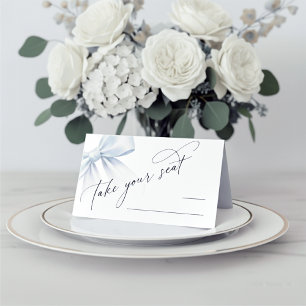 Take Your Seat Elegant Modern Bow Table Number Place Card
