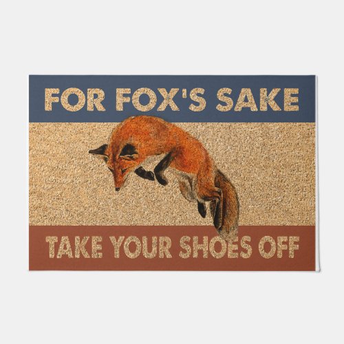 Take Your Shoes Off Mat Welcome Fox  Doormat