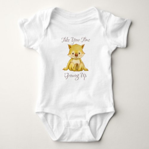 Take your Time Growing Up Wombat Neutral Baby Bodysuit