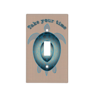 Take your time turtle motivational quote light switch cover