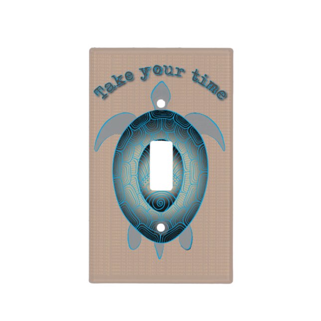 Take your time turtle motivational quote light switch cover (Front)