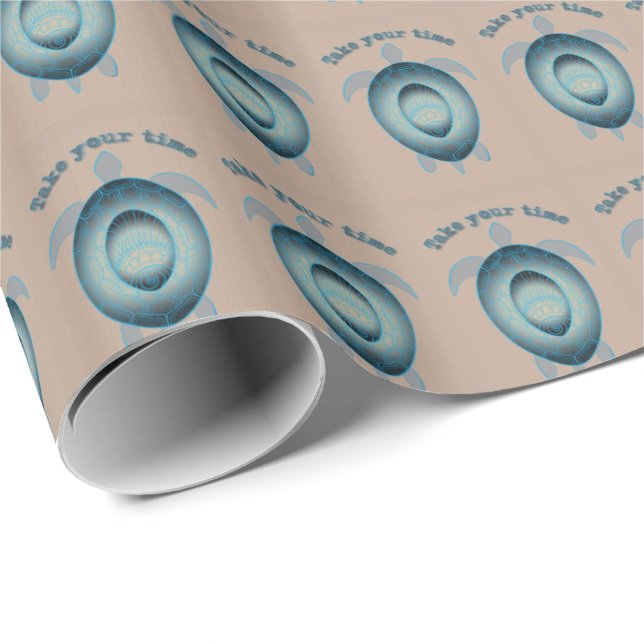 Take your time turtle motivational quote wrapping paper (Roll Corner)