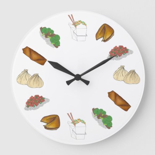 Takeaway Chinese Restaurant Takeout Food Cuisine Large Clock