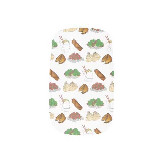 Takeaway Chinese Restaurant Takeout Food Cuisine Minx Nail Art (Left Thumb)