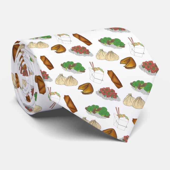 Takeaway Chinese Restaurant Takeout Food Cuisine Neck Tie (Rolled)