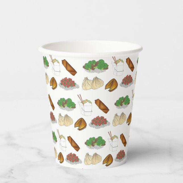 Takeaway Chinese Restaurant Takeout Food Cuisine Paper Cups (Front)