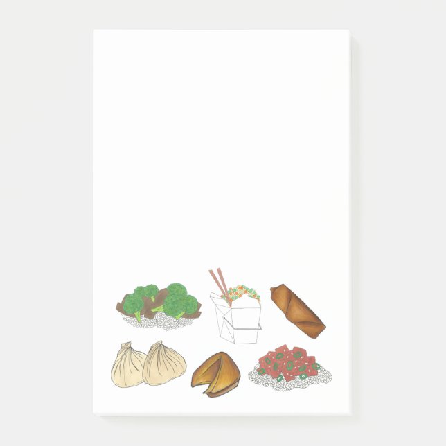 Takeaway Chinese Restaurant Takeout Food Cuisine Post-it Notes (Front)