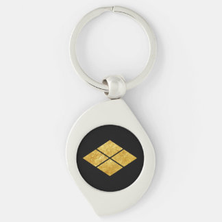 Takeda kamon Japanese samurai clan faux gold Keychain