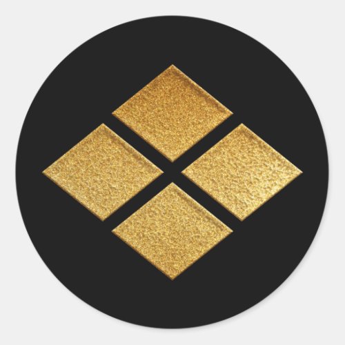 Takeda Kamon Takeda Bishi in Gold Classic Round Sticker