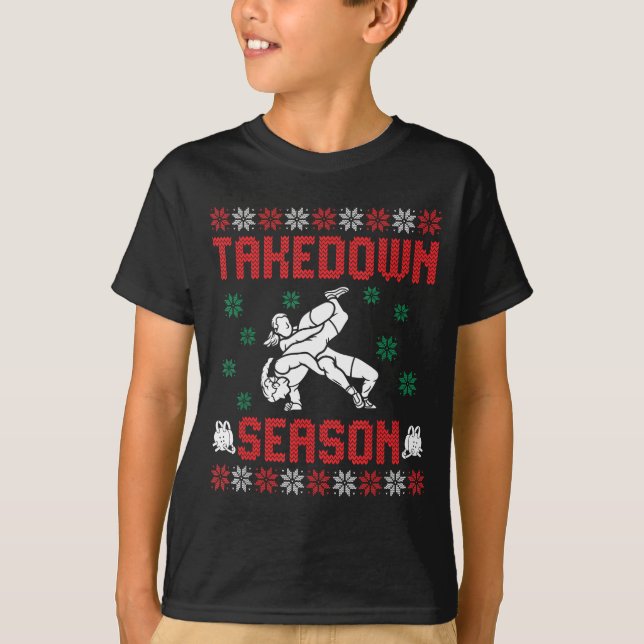Takedown Season Girls Wrestling Ugly Sweater Chris (Front)