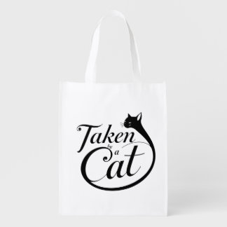 Taken by a Cat, Minimal Cat Lover design Grocery Bag