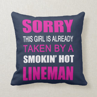 Taken By A Lineman Throw Pillow