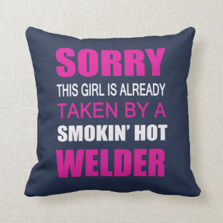 Taken By A Welder Throw Pillow