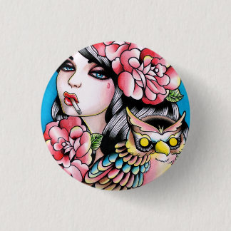 Taken For Granted Tattoo Flash Portrait Pinback Button