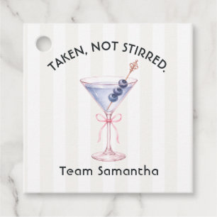 Taken Not Stirred Martini Bachelorette Party Favor Tags