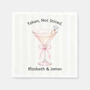 Taken Not Stirred Martini Engagement Wedding Napkins