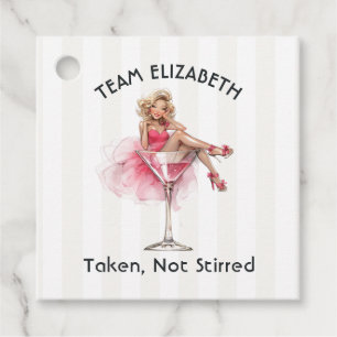 Taken Not Stirred Martini Team Bride Bachelorette Favor Tags