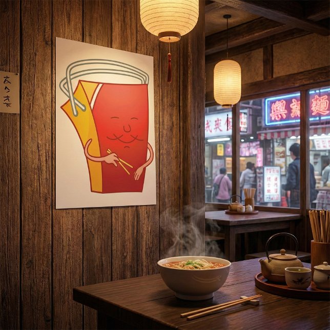 Takeout Box with Chopsticks Funny Asian Food Poster (Creator Uploaded)
