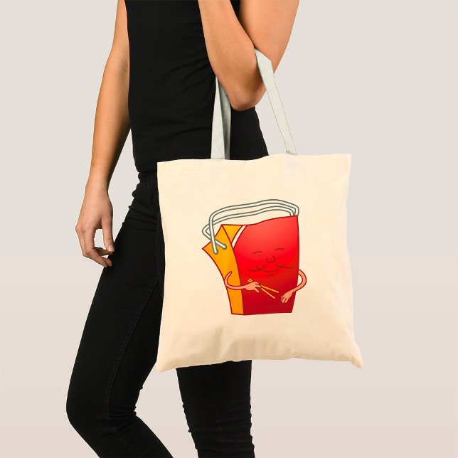 Takeout Box with Chopsticks Funny Asian Food Tote Bag (Creator Uploaded)