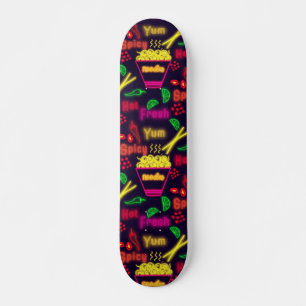 Takeout noodles neon skateboard