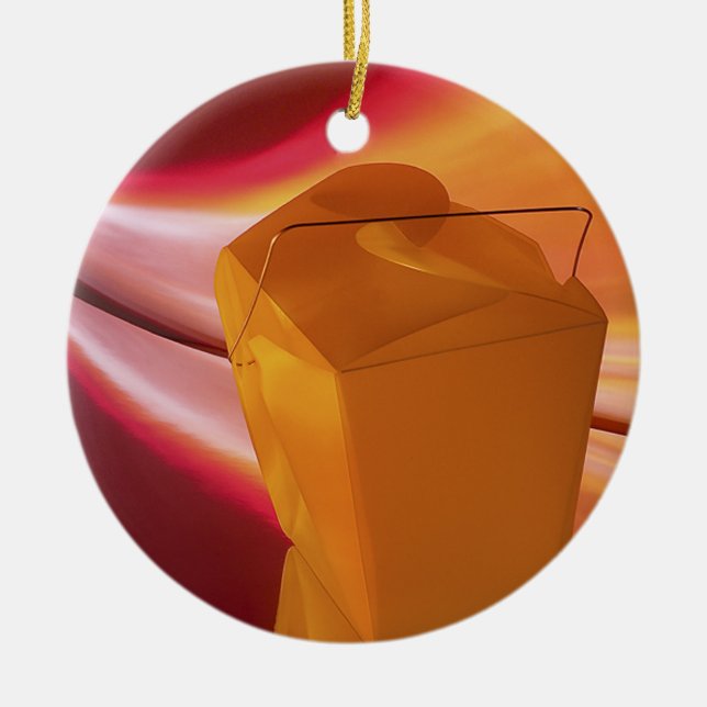 Takeout Reflections Ceramic Ornament (Front)