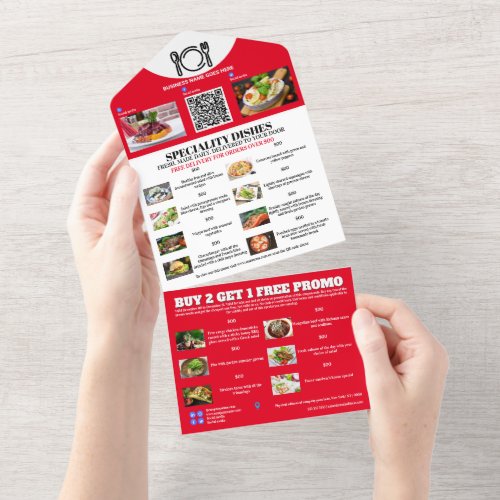 Takeout small business promotional BOGO custom All In One Invitation
