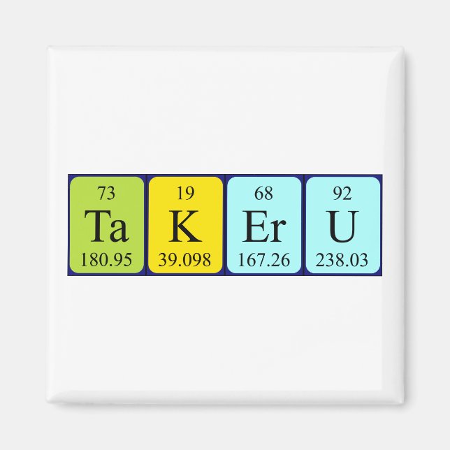 Takeru periodic table name magnet (Front)