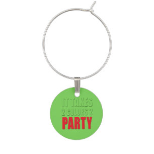 Takes 2 Colors 2 Party Red Green Wine Charm
