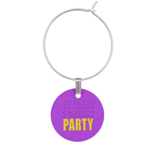 Takes 2 Colors 2 Party Yellow Purple Wine Charm
