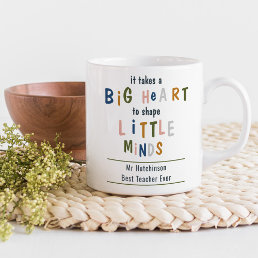 Takes a Big Heart Fun Typography Personalized Coffee Mug