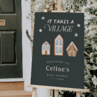 Takes a Village Boy Baby Shower Welcome Sign