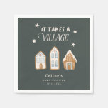 Takes A Village Gingerbread House Boy Baby Shower Napkins