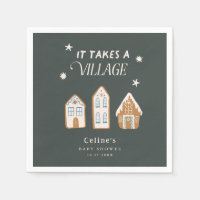Takes A Village Gingerbread House Boy Baby Shower