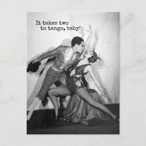 Takes Two to Tango Vintage Dancer Postcard