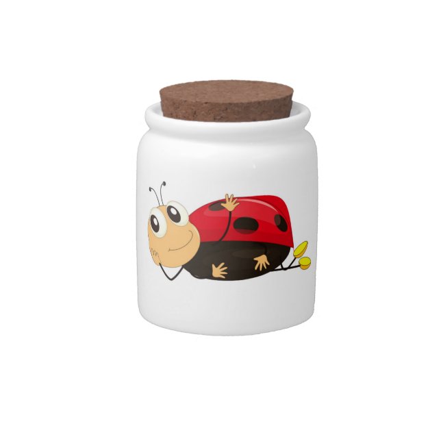 "TAKIN' IT EASY" LADYBUG CANDY JAR (Front)