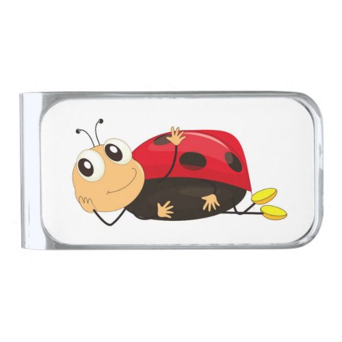 TAKIN IT EASY LADYBUG SILVER FINISH MONEY CLIP