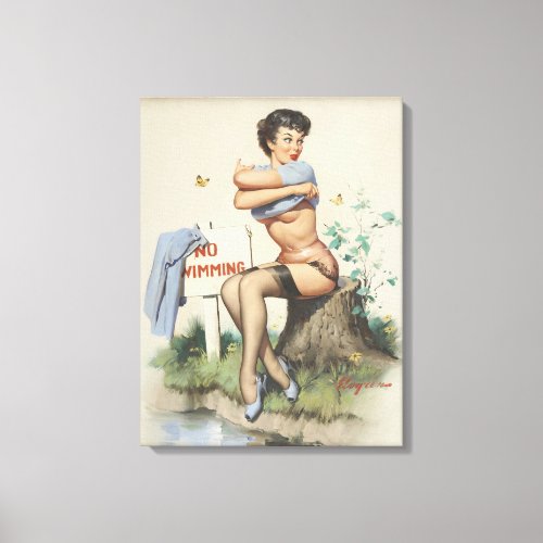 Taking a Chance Pin Up Art Canvas Print