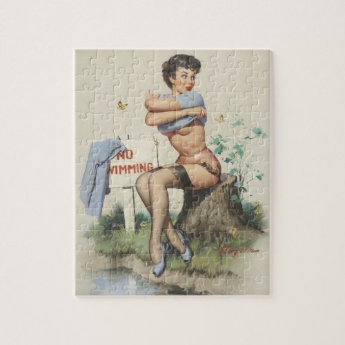 Taking a Chance Pin Up Art Jigsaw Puzzle