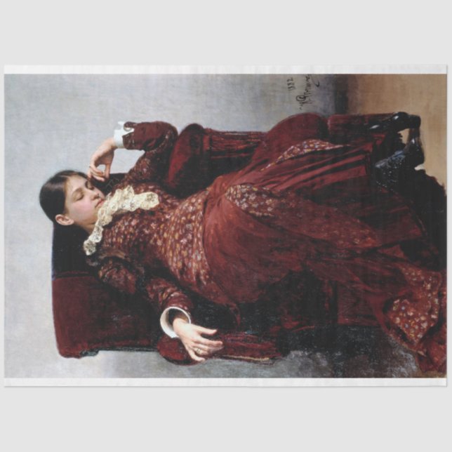 Taking a rest, Ilya Repin Tissue Paper (Front)