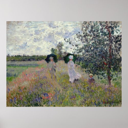 Taking a Walk near Argenteuil _ Claude Monet Poster