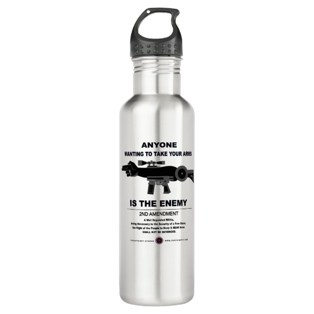 Taking Arms - 2nd Amendment Stainless Steel Water Bottle (Front)