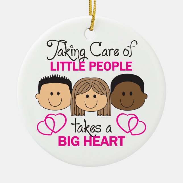 Taking Care Ceramic Ornament (Front)