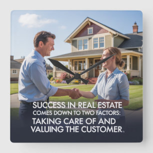 Taking Care Of And Valuing The Customer Square Wall Clock